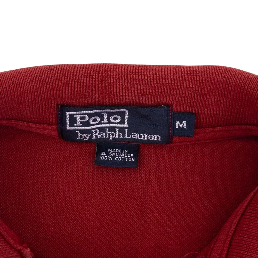 Polo Ralph Lauren Men's Medium Red Short Sleeve Polo Shirt Blue Pony 100% Cotton